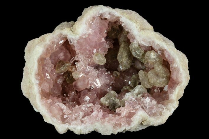 Pink Amethyst With Calcite Geode Section - Argentina #124183